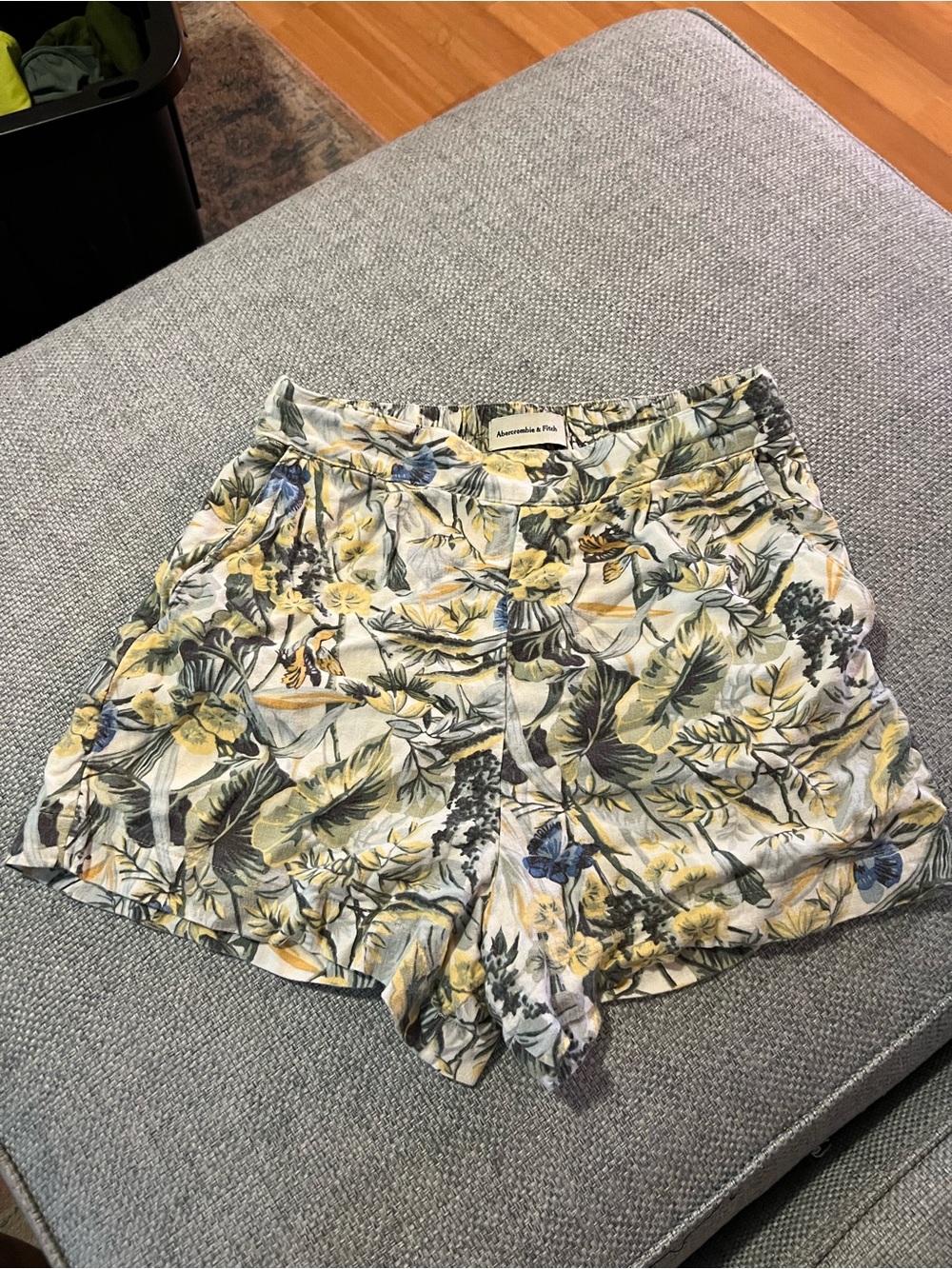Abercrombie & Fitch Floral High-Waist Shorts in Yellow, Green & Blue